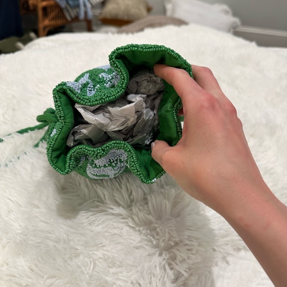 NWT kate spade new york x Target Beaded Classic Rose Drawstring Bucket Bag - Picture 3 of 8